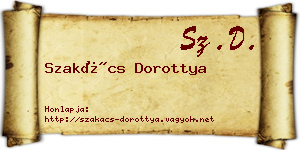 Szakács Dorottya névjegykártya